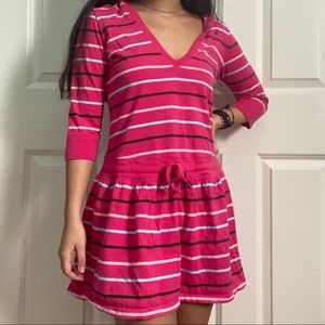 Striped tennis dress with hoodie